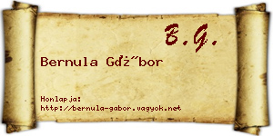 Bernula Gábor névjegykártya