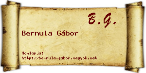 Bernula Gábor névjegykártya