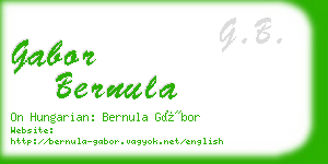 gabor bernula business card